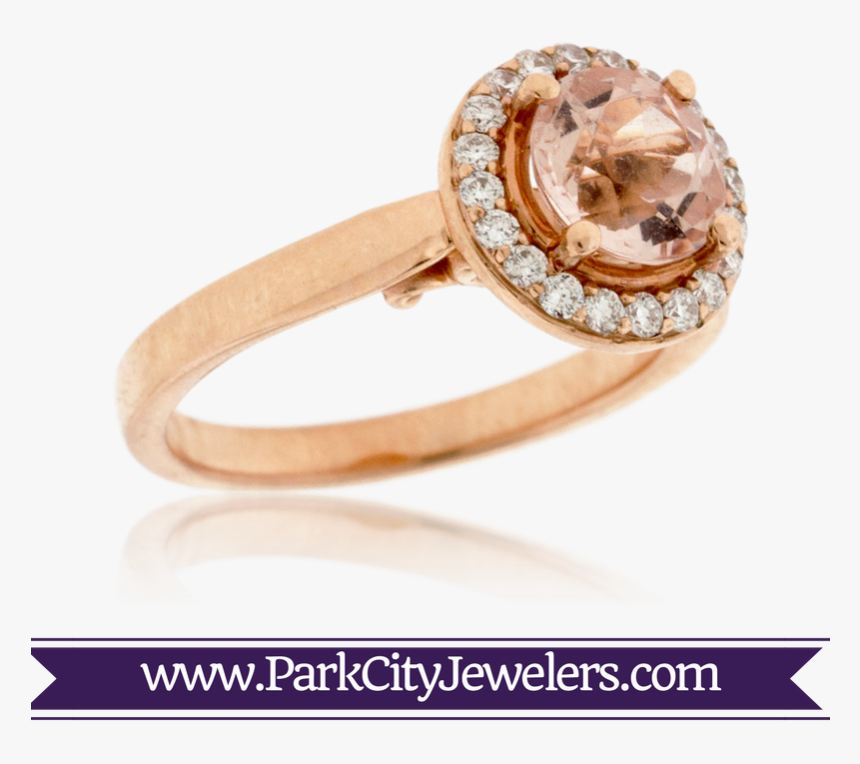 Morganite And Diamond Halo Ring - Double Diamond Hoop Huggie Earrings, HD Png Download