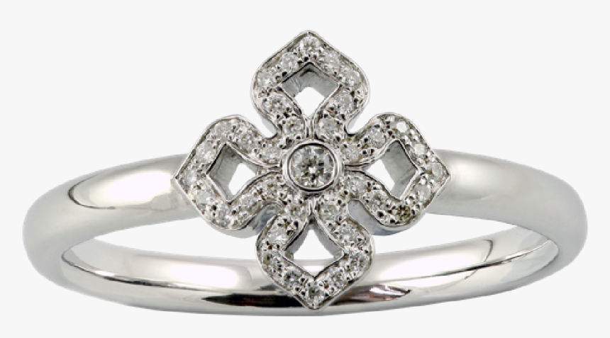 White Gold Ring With Diamonds - Engagement Ring, HD Png Download