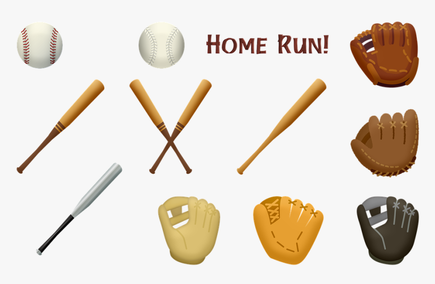 Baseball, Glove, Ball, Bat, Home Run, Softball, Game - College Softball, HD Png Download