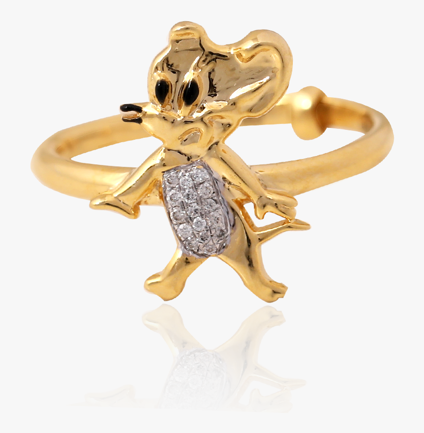 Cute Jerry Gold Ring - Body Jewelry, HD Png Download