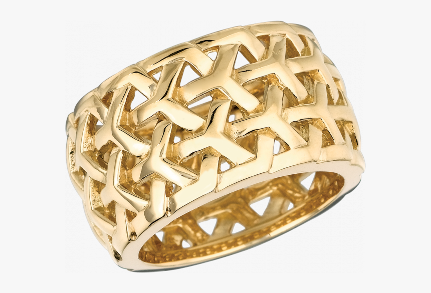 18kt Yellow Gold Y Knot Large Ring - Large Gold Rings, HD Png Download