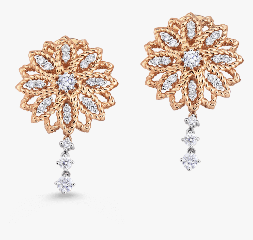 Roberto Coin Barocco 18k Rose Gold And 18k White Gold - Earrings, HD Png Download