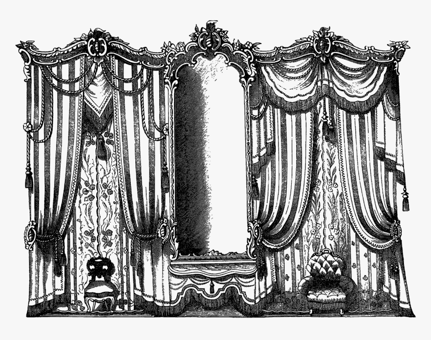 Curtains Household Download Interior Design - Sketch, HD Png Download