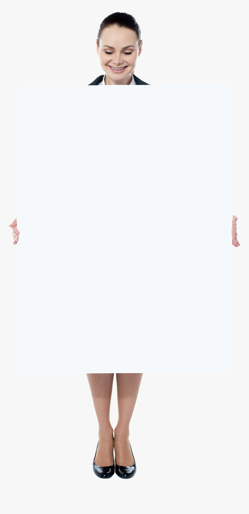 Woman Holding Banner Png, Transparent Png