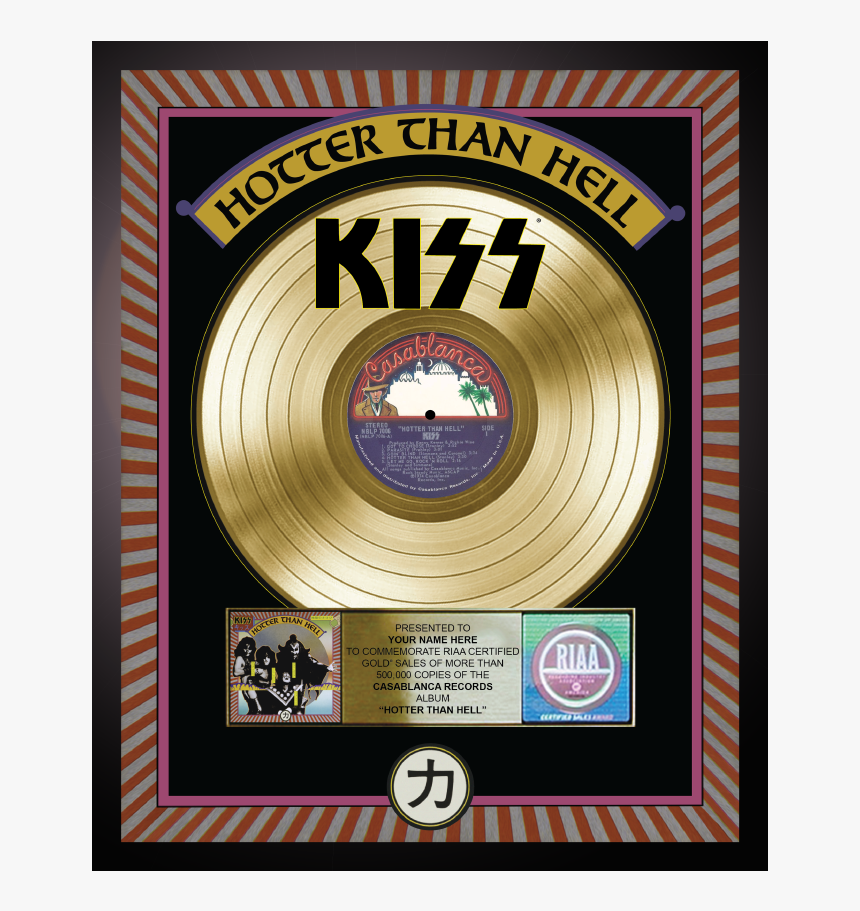 Kiss Hotter Than Hell Gold Record, HD Png Download