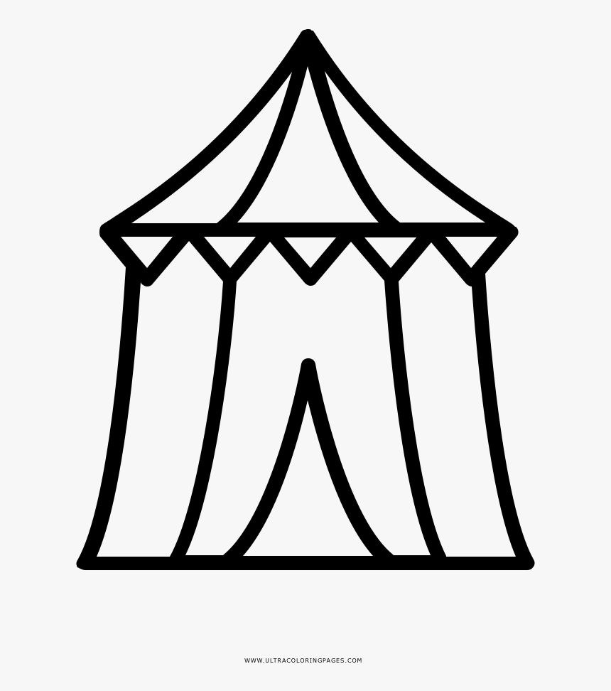 Circus Tent Coloring Page - Carnival Tent Black Png, Transparent Png