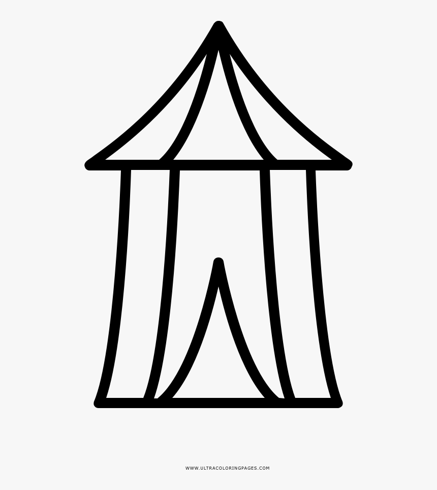 Circus Tent Coloring Page - Carnival Tent Black Png, Transparent Png