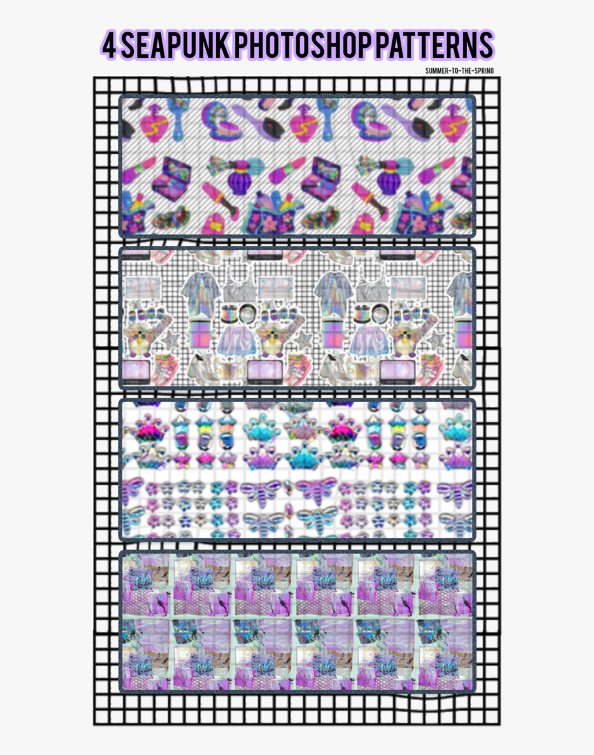 Seapunk Pattern , Png Download - Motif, Transparent Png