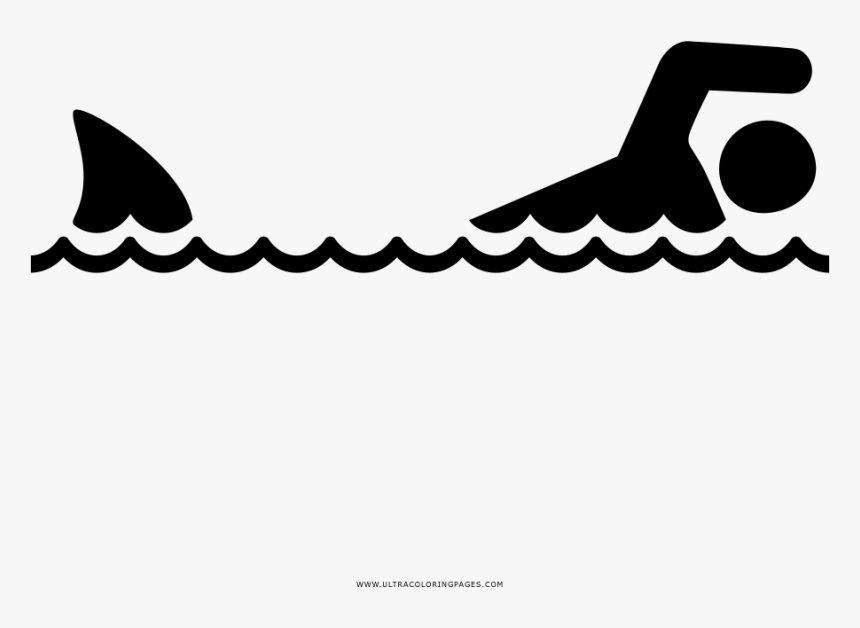 Shark Attack Coloring Page, HD Png Download