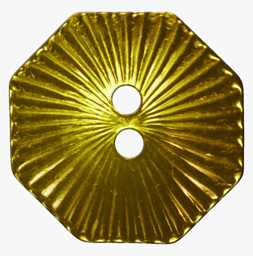Octagonal Button With Radiating Lines, Gold - Shirt Buttons, HD Png Download
