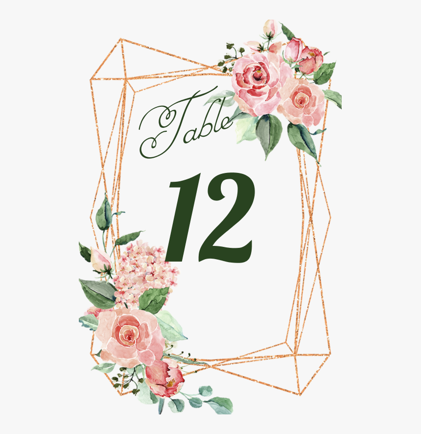 Copper Geometric Watercolor Roses - Watercolor Flowers Geometric Shapes, HD Png Download