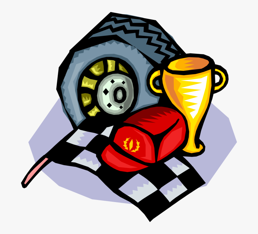 Vector Illustration Of Auto Racing With Checkered Or - Auto Racing Clip Art, HD Png Download