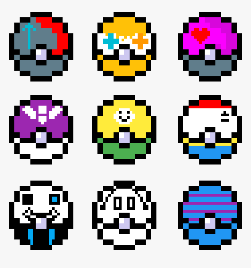 Undertale Character Pokeballs - Undertale Pokeballs, HD Png Download