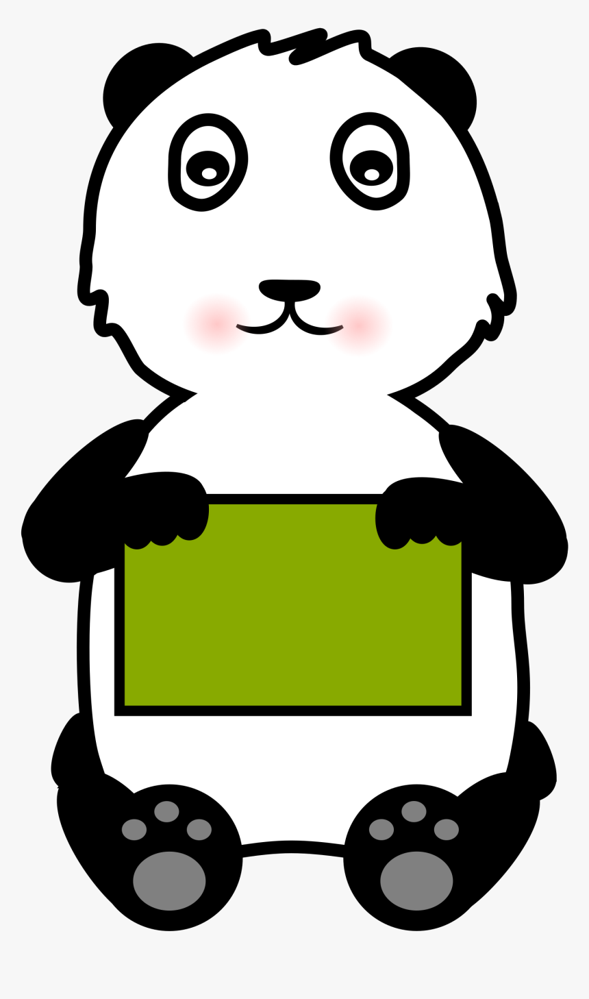 A Stop Sign Clipart, Vector Clip Art Online, Royalty - Panda Holding A Computer, HD Png Download