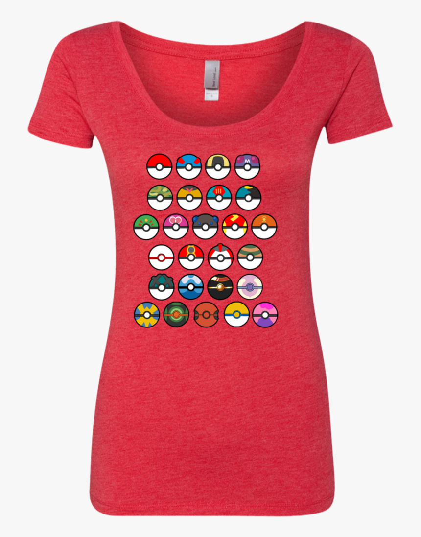 Pokemon Go Poke Balls Next Level Ladies Triblend Scoop - T-shirt, HD Png Download