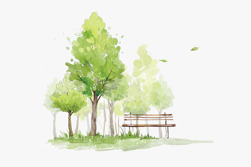 Sketch To Paint Trees Watercolor How In Clipart - Tree Watercolor Png, Transparent Png