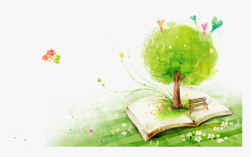 Para Principiantes Trees Watercolor Books Green In - Watercolor Background Books, HD Png Download