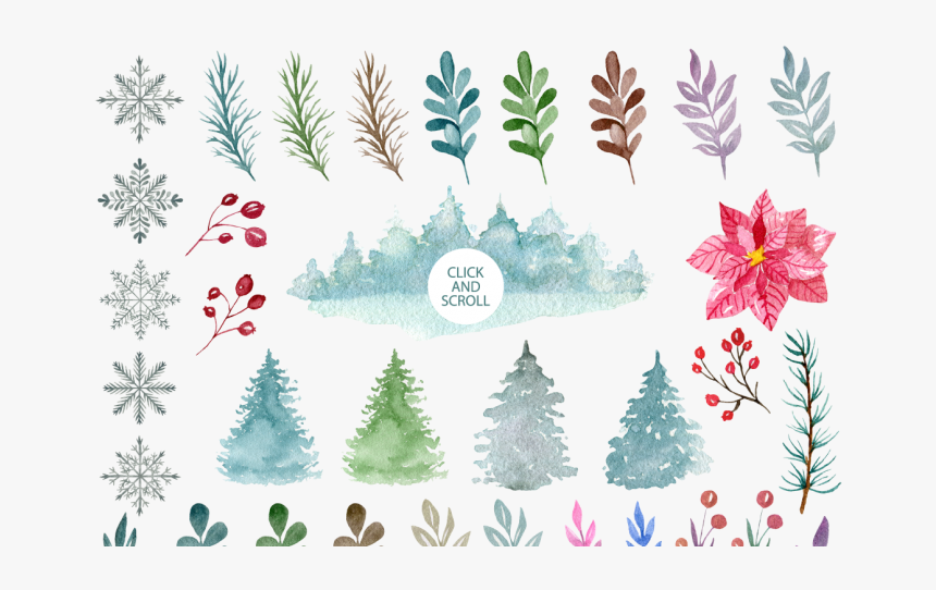 Watercolor By Juliabadeeva - Christmas Tree, HD Png Download