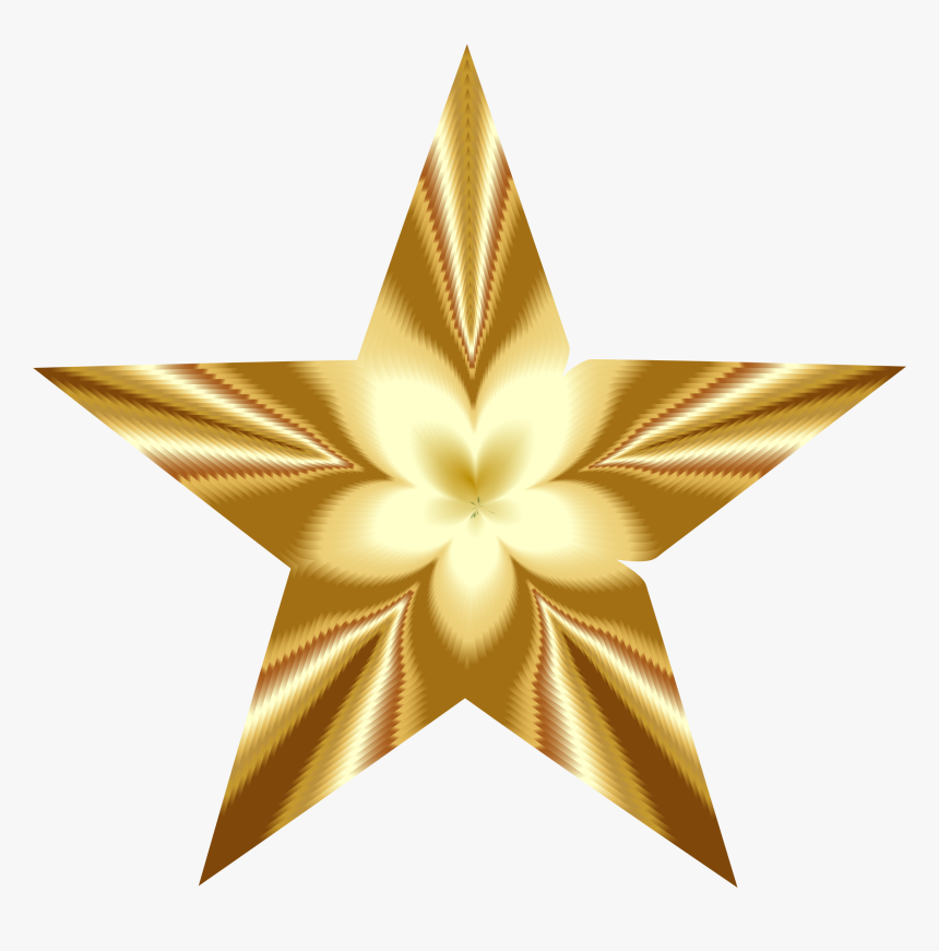 Golden Star Blossom Clip Arts - Golden Star Pictures Png, Transparent Png