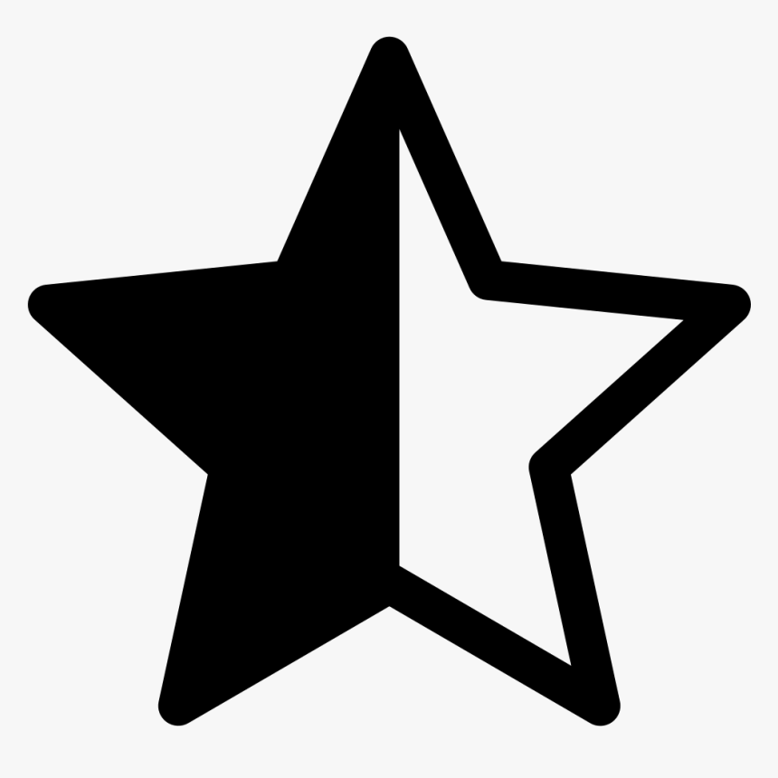 Star Shape With Half Full Comments - Half Full Star Icon Png, Transparent Png