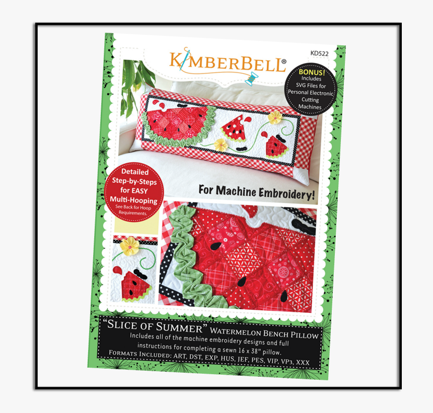 Slice Of Summer Watermelon Bench Pillow By Kimberbell - Anthurium, HD Png Download