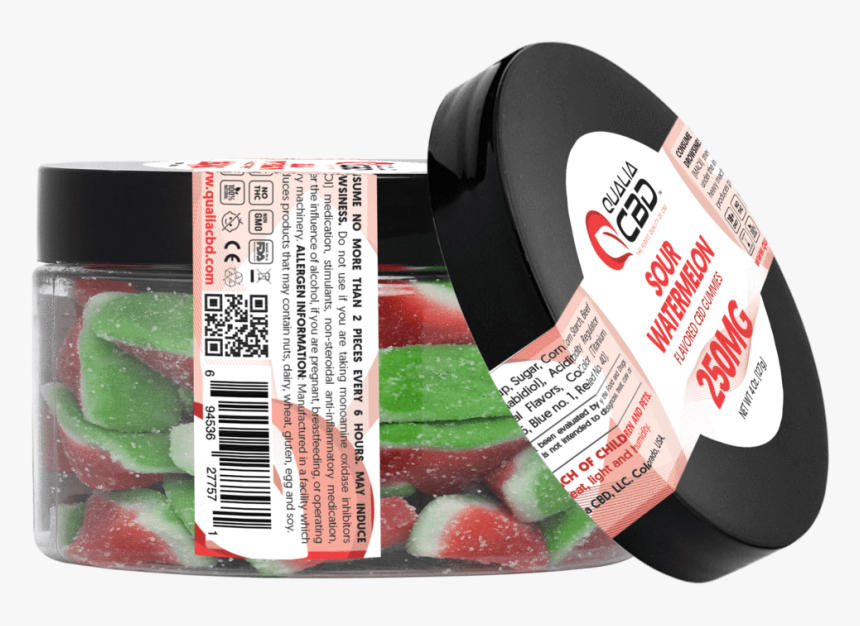 Hemp Infused Gummy Watermelon Slices - Qualia Cbd, HD Png Download