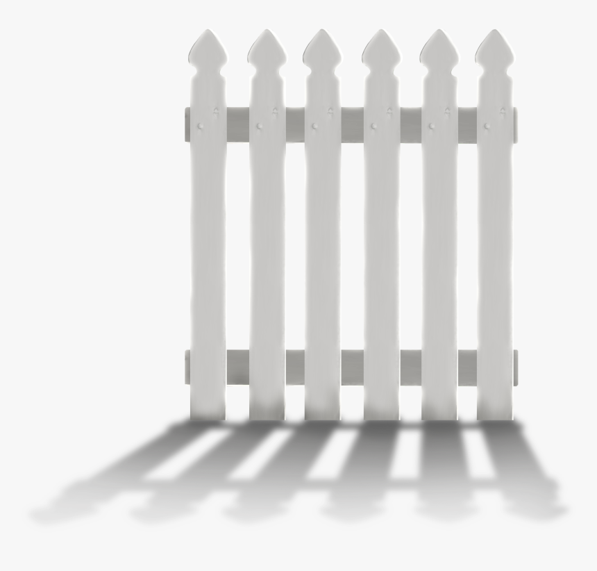 Fence With Shadow Png Clipart - White Fence Png Transparent, Png Download
