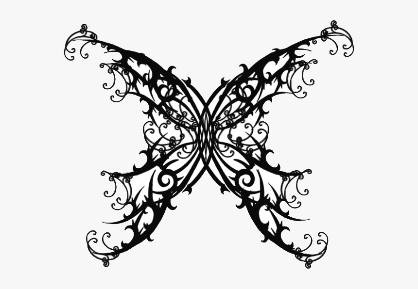 Transparent Tribal Wings Png - Butterfly Tattoos, Png Download