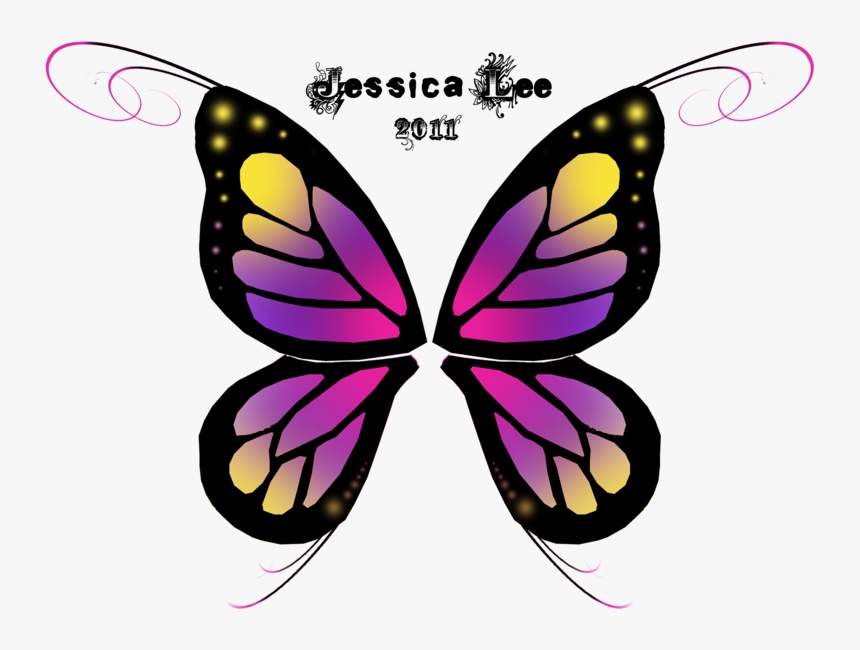 Stock Butterfly Wings By Daftopia-d424slm - Yellow Purple And Black Butterfly, HD Png Download