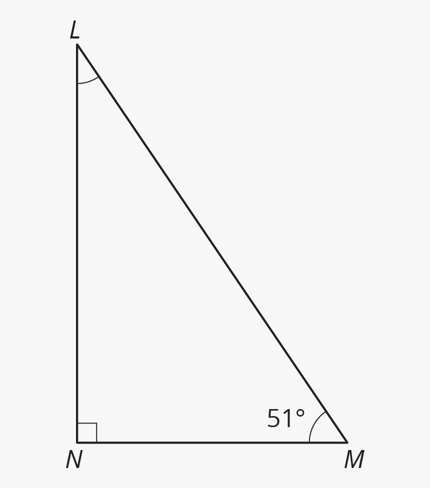 In Right Triangle Lmn, Angles L And M Are Complementary - Right Triangle, HD Png Download