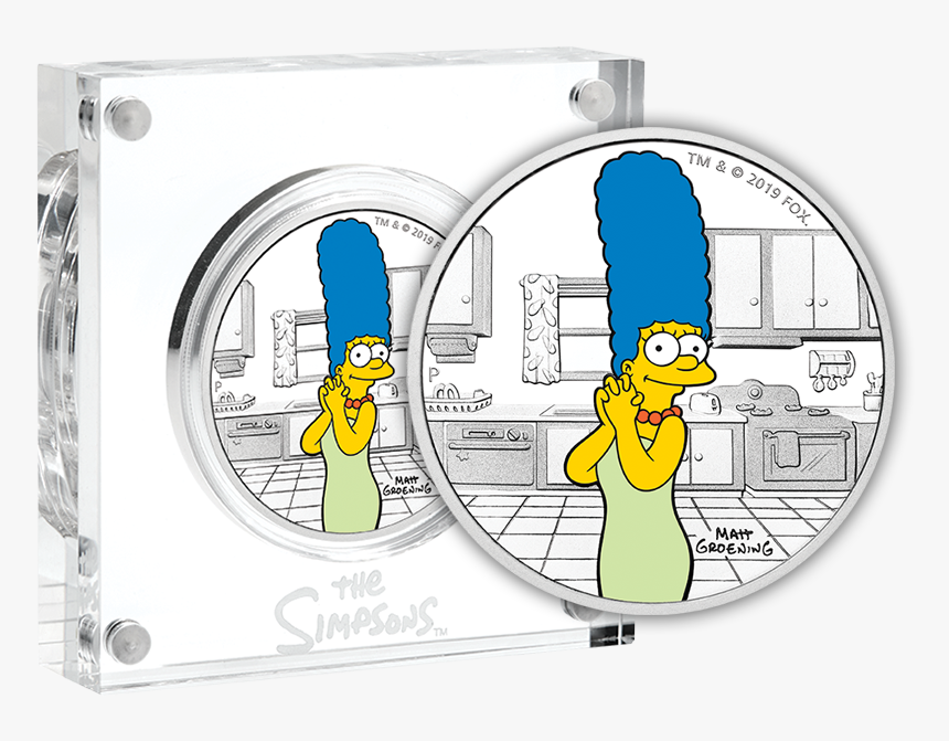 Marge Simpson 2019 1oz Silver Coloured Proof Coin Product - Marge Simpson, HD Png Download