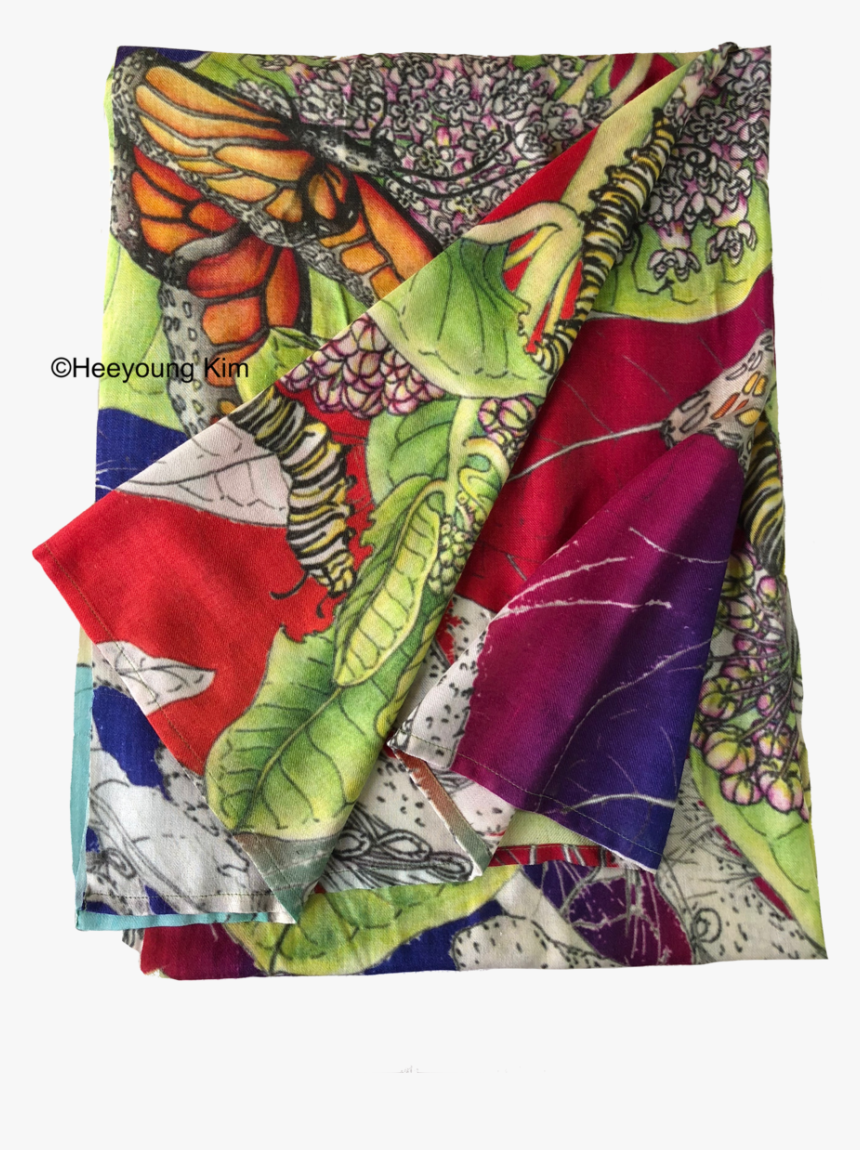 Scarf 1- Monarch And Milkweed - Patchwork, HD Png Download