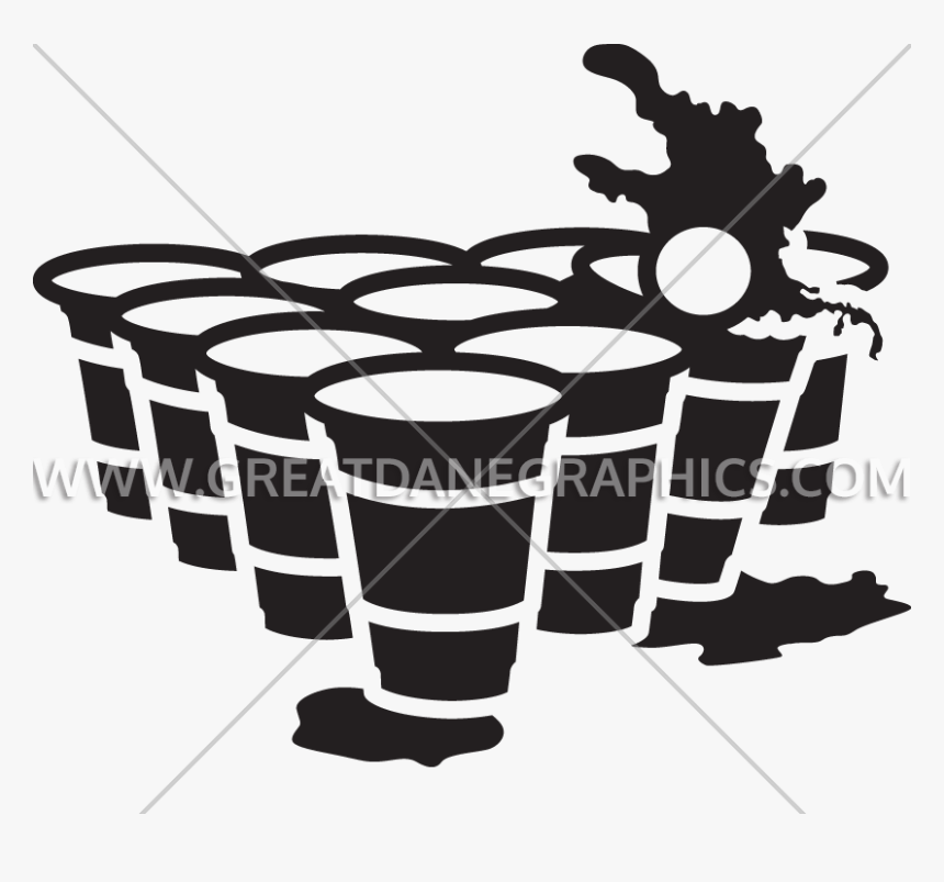 Clipart Beer Black And White - Black And White Beer Pong, HD Png Download