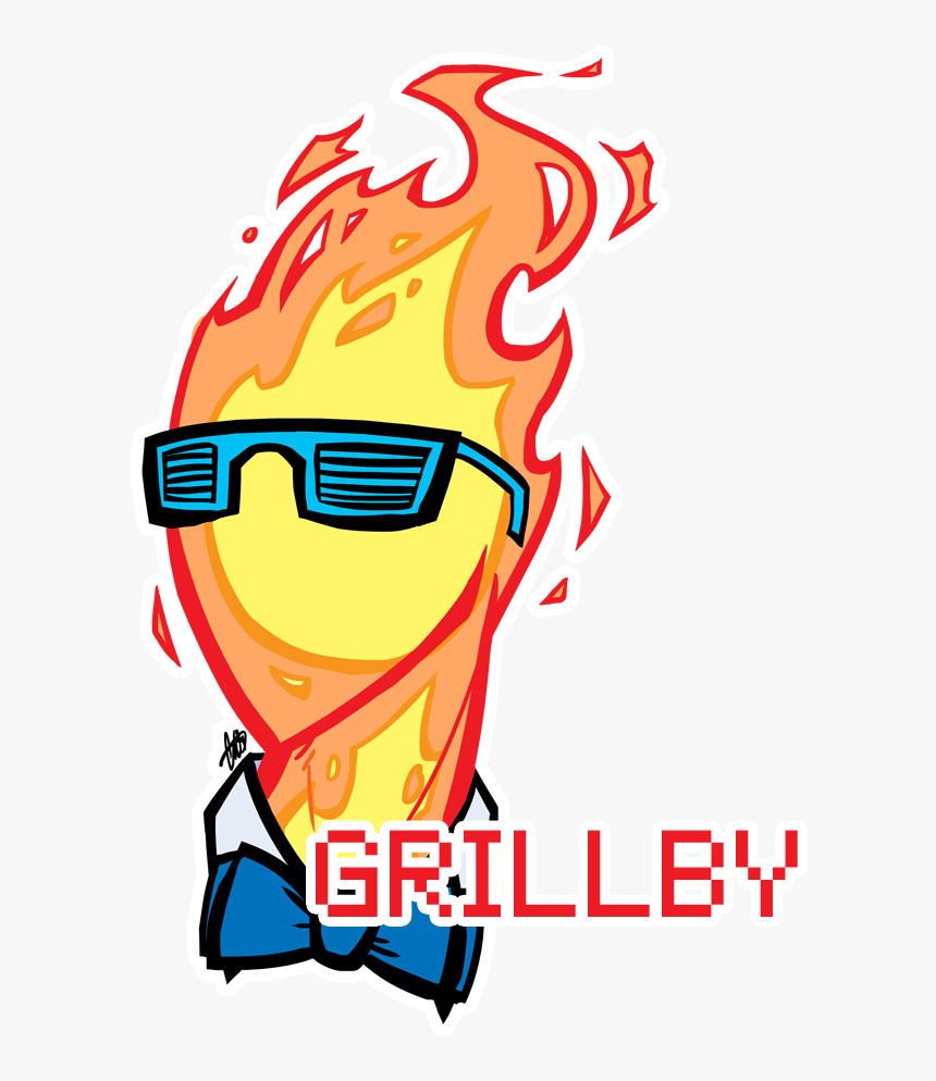 “grillby In Shutter Shades Headshot Commission For - Cartoon, HD Png Download