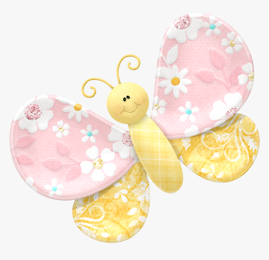 Baby Pink Butterfly - Butterfly Clipart Plain Yellow, HD Png Download