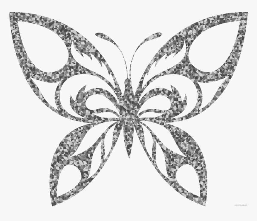 Transparent Gold Confetti Background Png - Butterfly And Flower Silhouette, Png Download