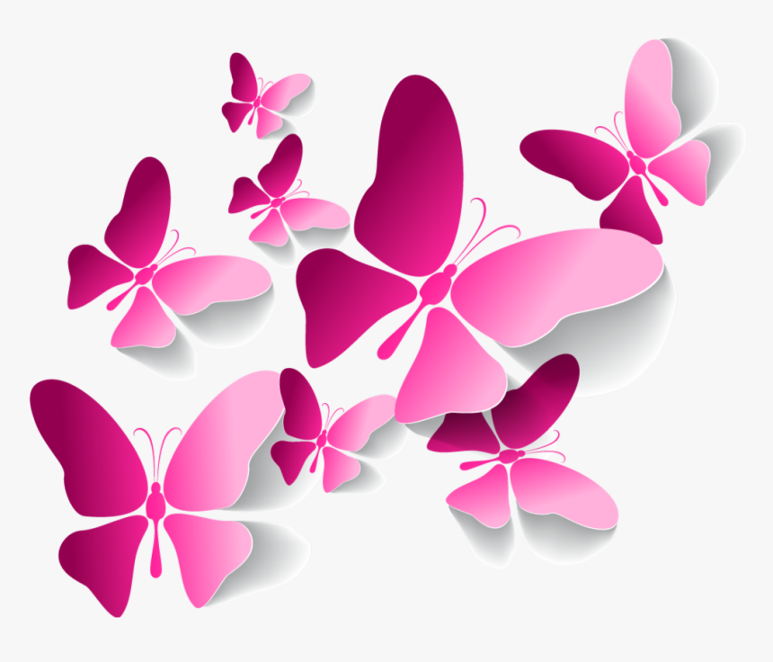 Transparent Clipart Of Butterflies - Clipart Butterfly Pink Transparent, HD Png Download