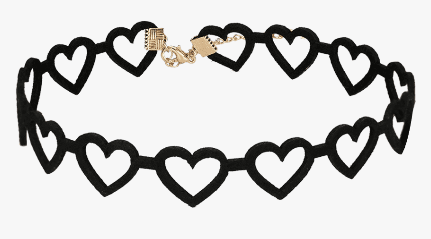 Zegl Fashion Black Choker With Heart Element All-match - Choker Heart Black Png, Transparent Png