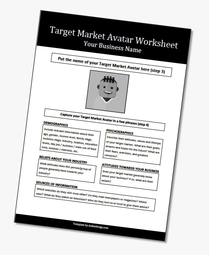 Customer Avatar Worksheet, HD Png Download