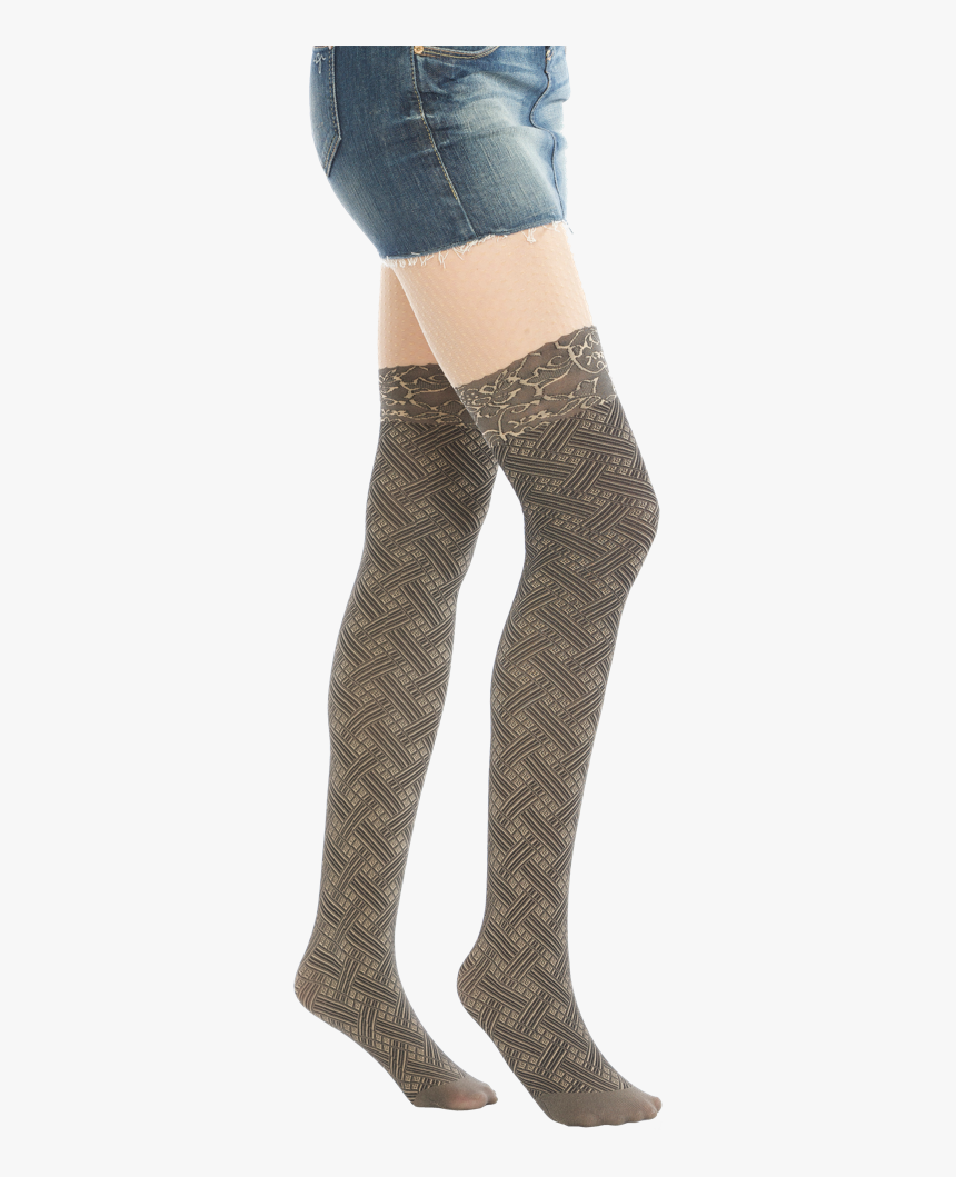 Woven Faux Thigh High Tights - Tights, HD Png Download