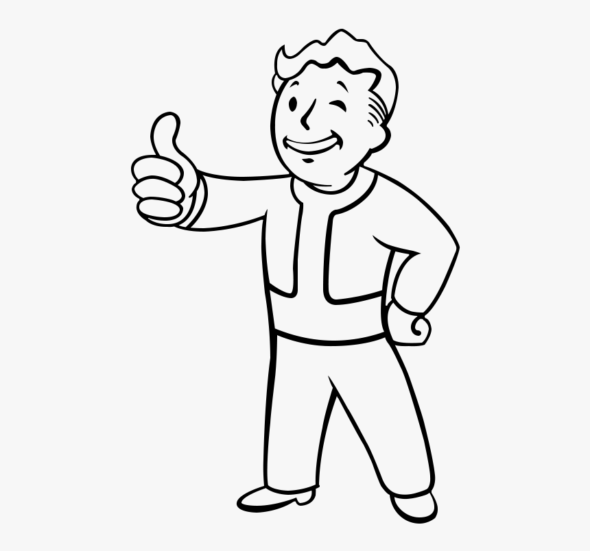 Black And White Vault Boy, HD Png Download