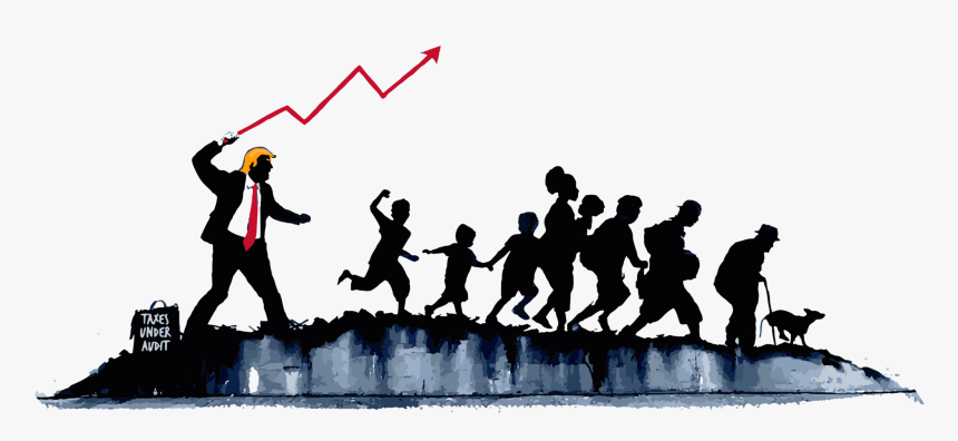 Trump Chasing Migrants 
 Class - Banksy Coney Island Ave, HD Png Download