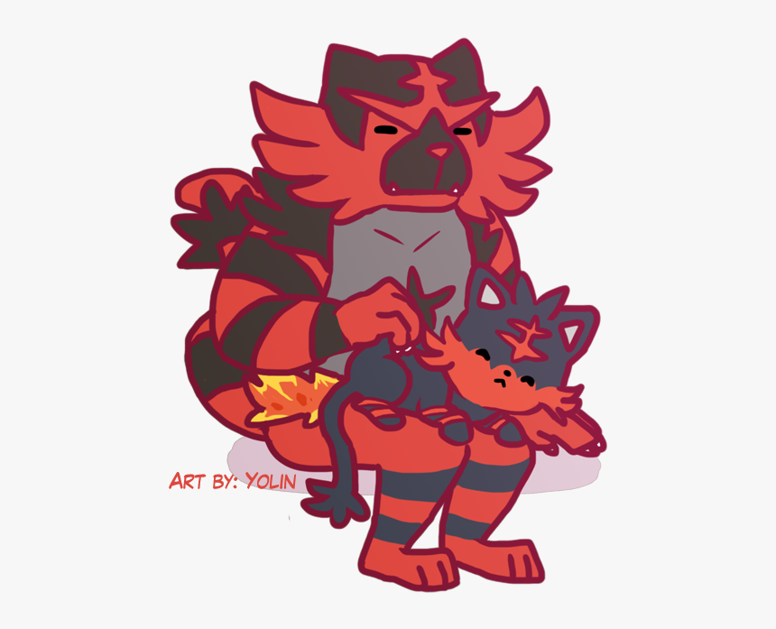 Litten Incineroar - Cartoon, HD Png Download