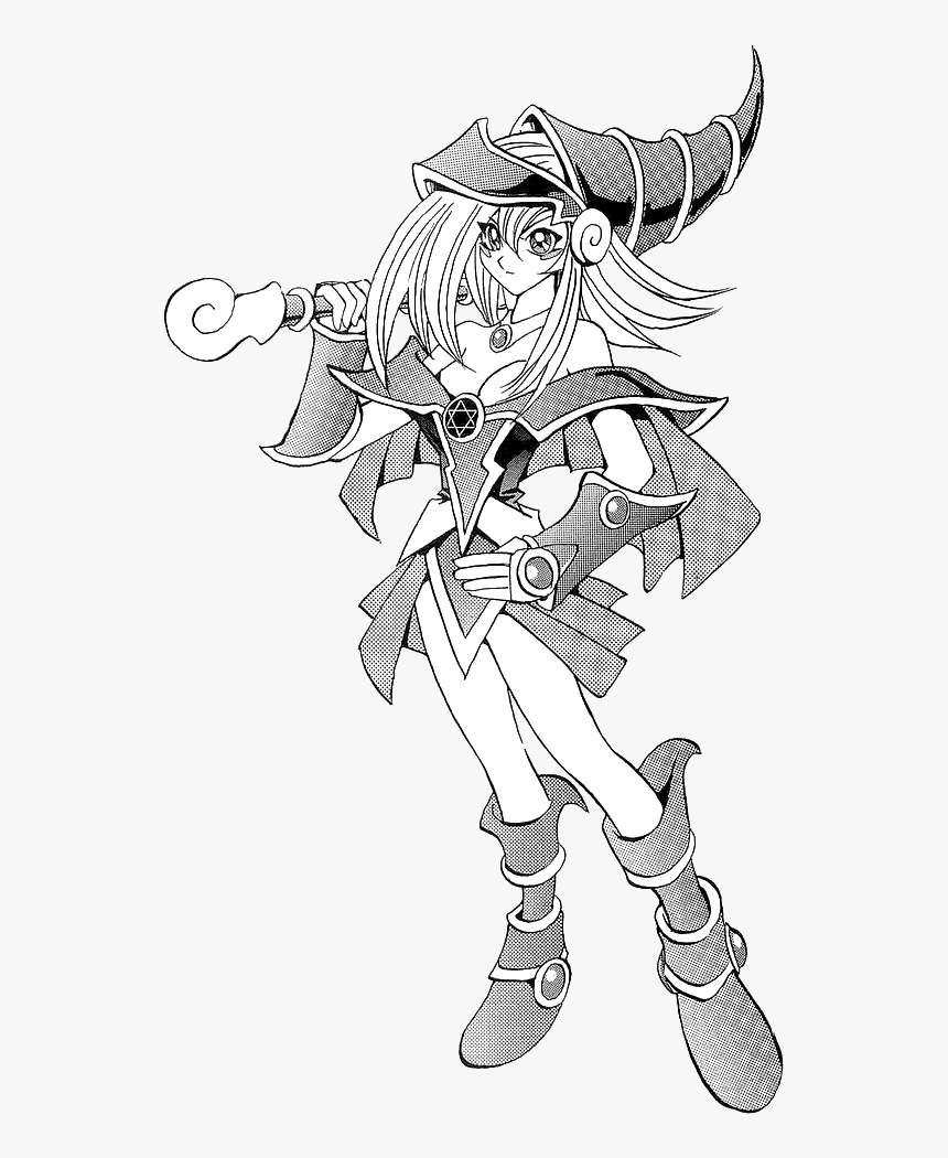 Dark Magician Girl Lineart Png - Dark Magician Girl Drawing, Transparent Png