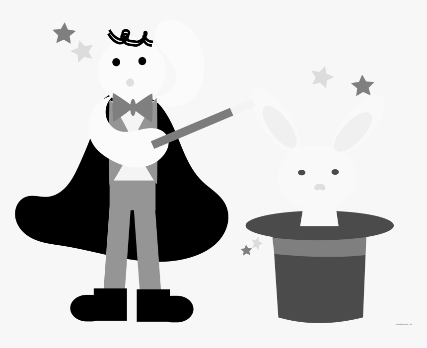 Magician With A Rabbit Clipart - Cute Magicians Png, Transparent Png