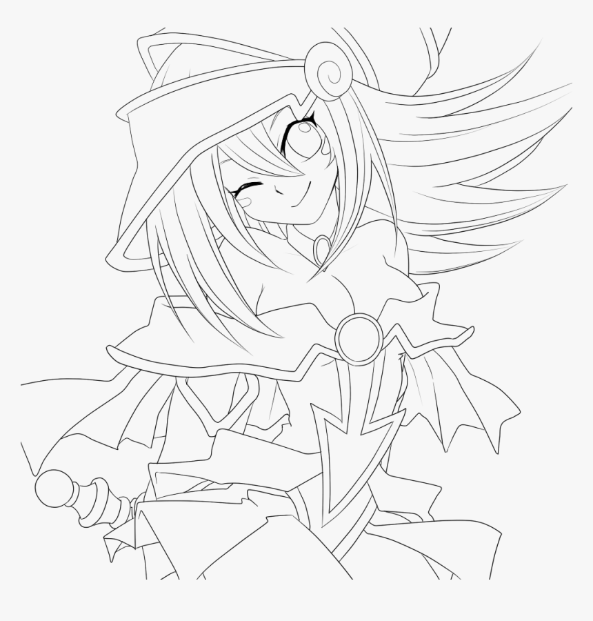 Dark Magician Girl Line Art, HD Png Download