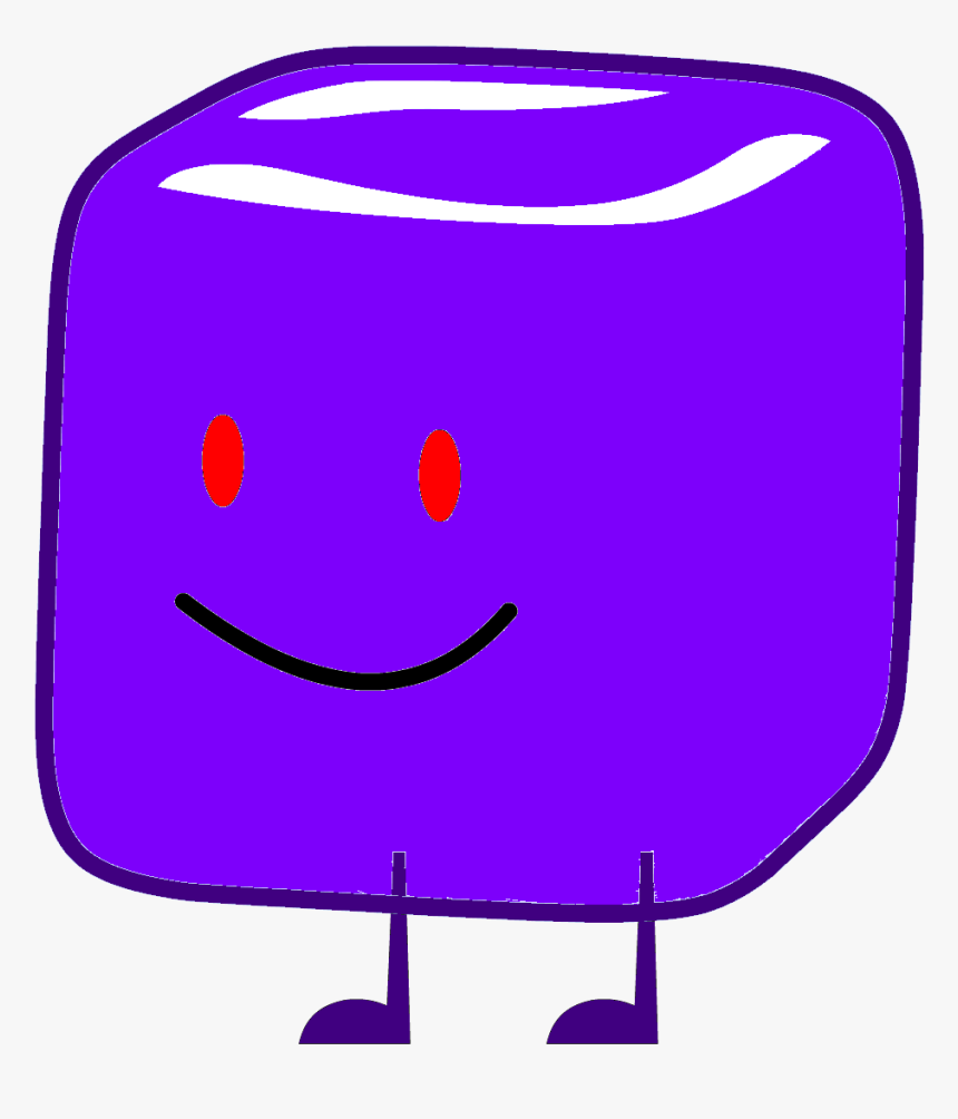 Transparent Cube Png - Bfdi Purple Ice Cube, Png Download