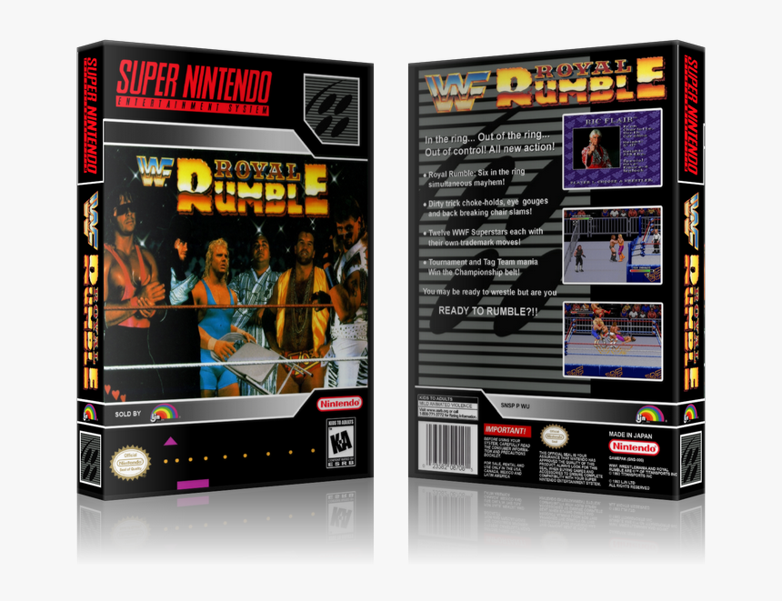 Wwf Royal Rumble Replacement Nintendo Snes Game Case - Wwf Royal Rumble Snes Case, HD Png Download