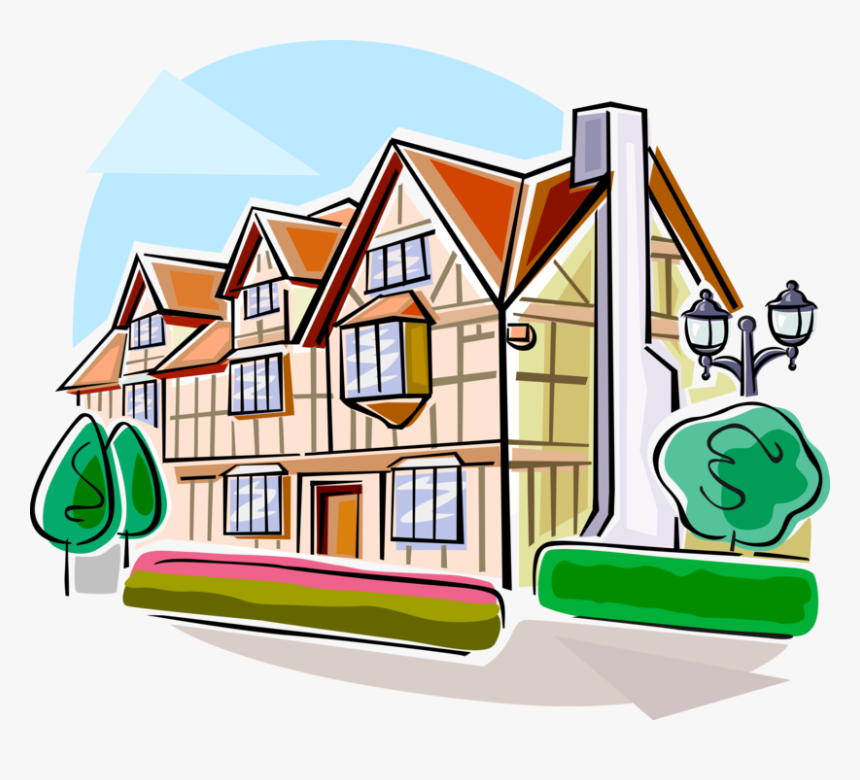 Vector Illustration Of Stratford Upon Avon Tudor Style - Stratford Upon Avon Cartoon, HD Png Download