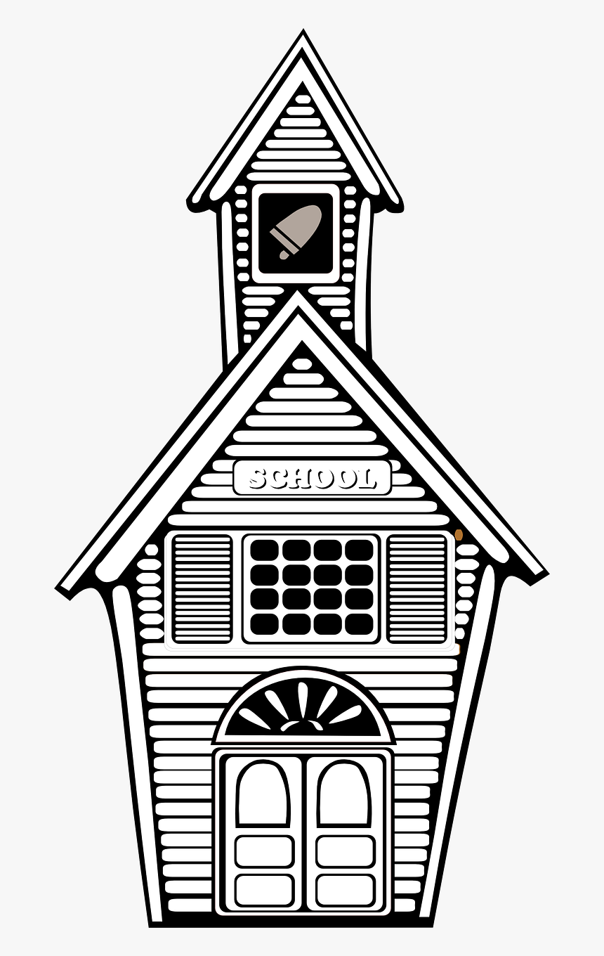 School Building Clock Free Picture - School Building Clip Art, HD Png Download